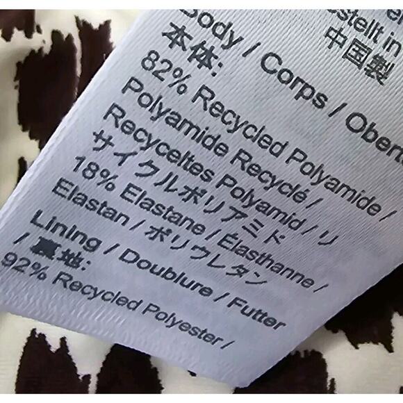 J Crew Swim Top 2X 3X Leopard One Shoulder Scoop Neck Bikini Padded BF203 - Picture 8 of 11